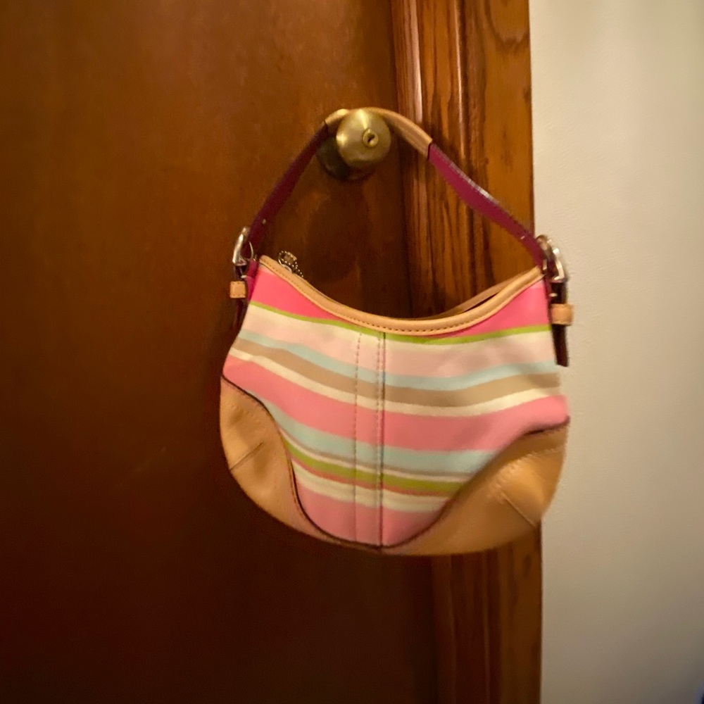 Striped Coach purse